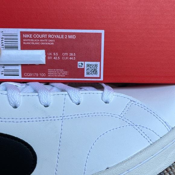 Nike Men’s Court Royale 2 Mid
White/White Onyx/Black
Shoes Sneakers 
CQ9179-100 - Picture 16 of 16